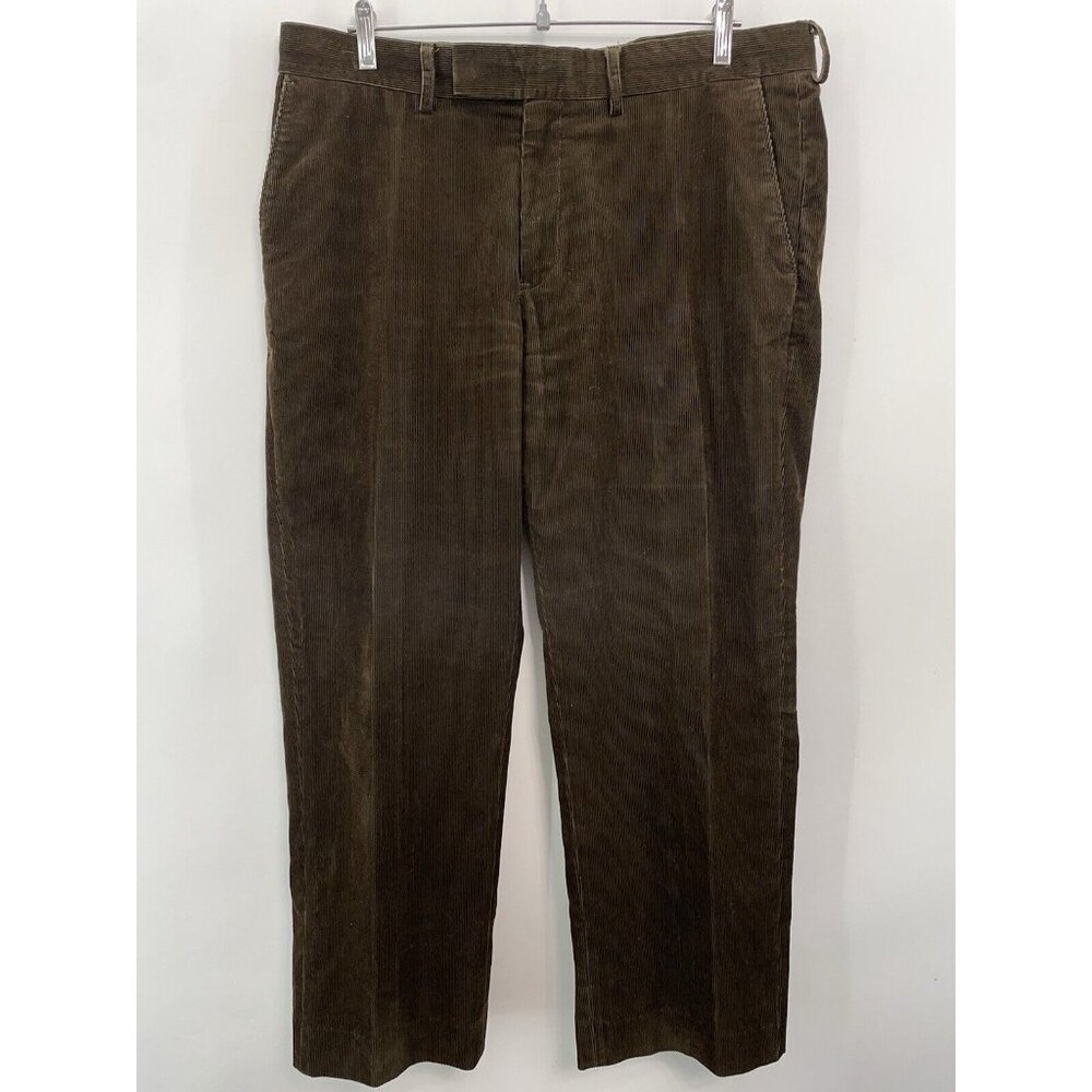 Vintage Polo Ralph Lauren Preston Corduroy Pants Wide Leg Preppy Brown Men 36x27